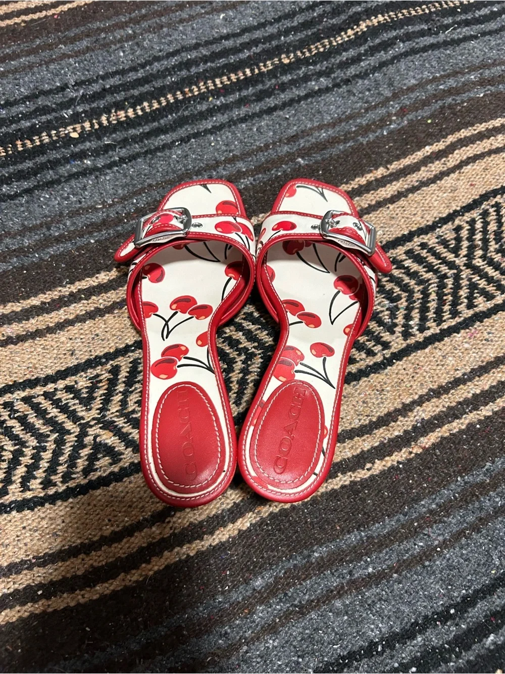 Coach Red Cherry-Print Heels